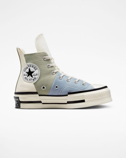 Tenis Converse Chuck 70 Plus Material Mashup Cano Alto Feminino Verde Oliva | PT S054T30